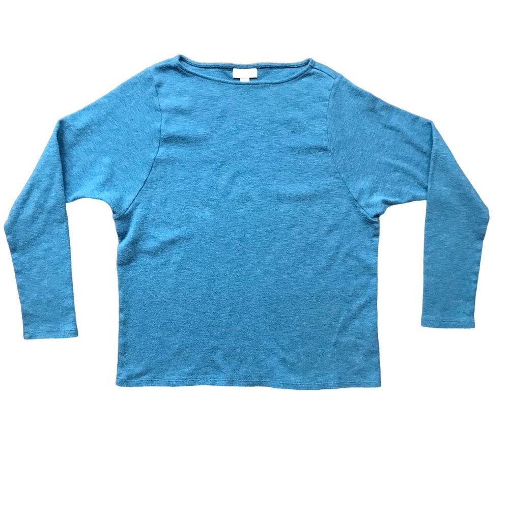 Pure Jill by J. Jill Blue 100% Cotton‎ Long Sleeve Tight Knit Sweater Size XS